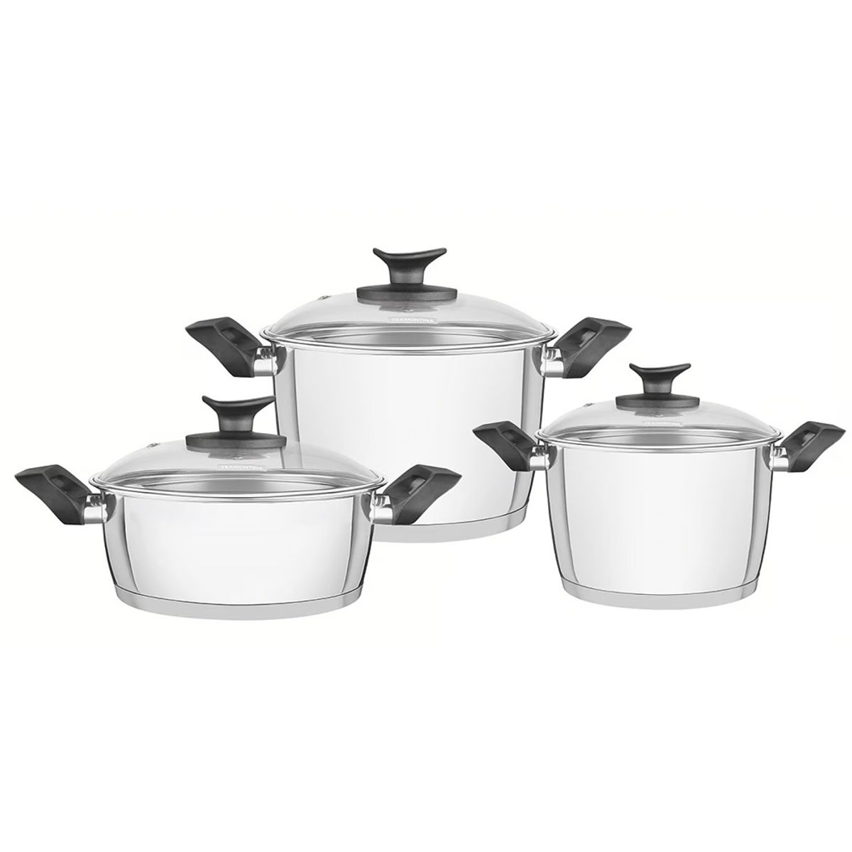 TRAMONTINA - Set de Ollas Tramontina Allegra de Acero Inoxidable 6 Piezas