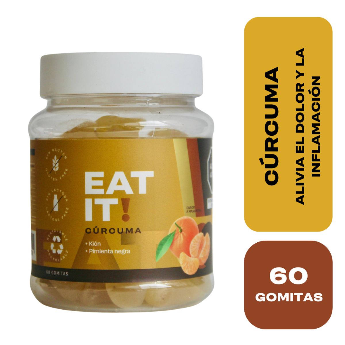 EAT IT SHAKE IT DRINK IT - EAT IT! CÚRCUMA  GOMITAS SABOR A MANDARINA