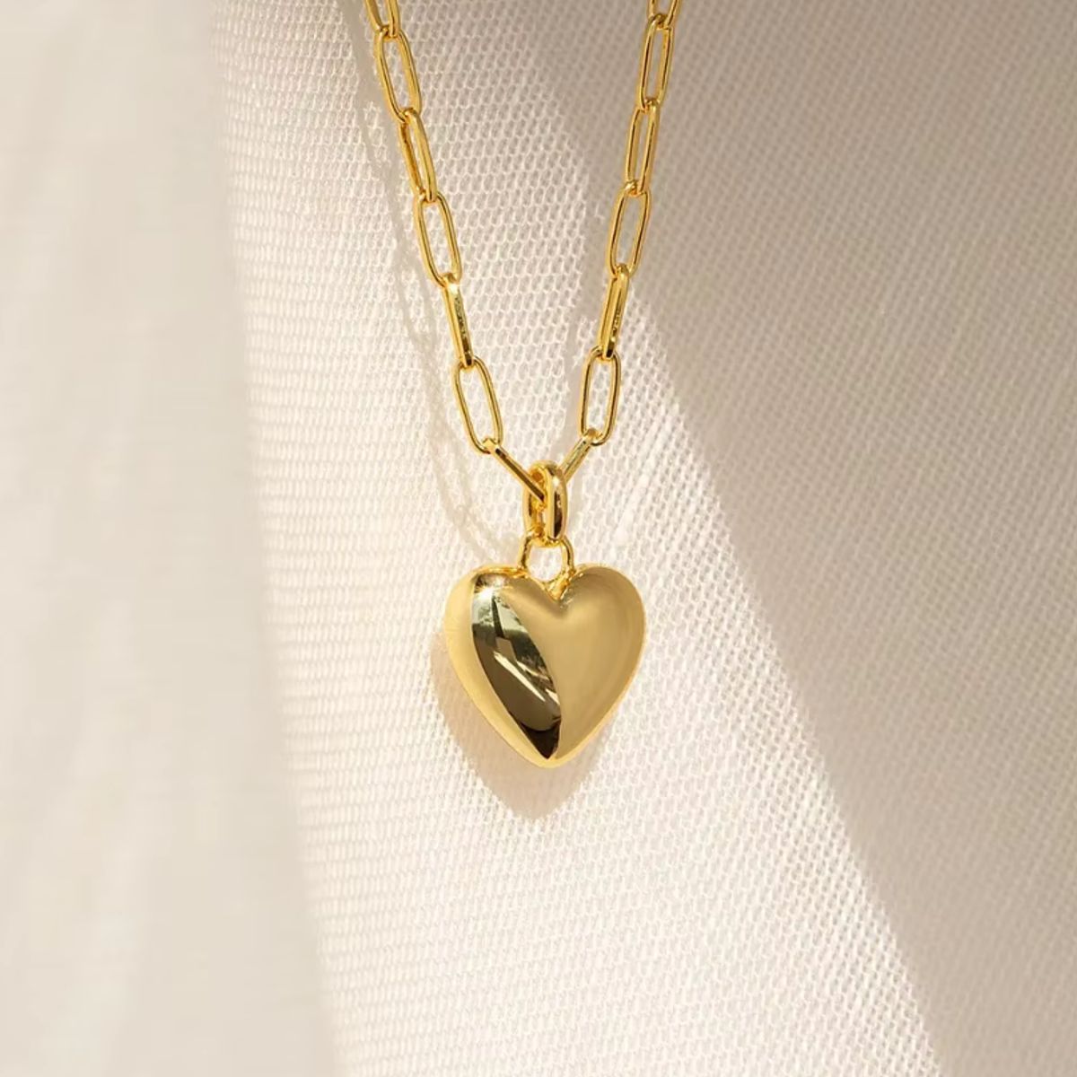 GENERICO - Collar de corazón de amor de acero inoxidable para mujer -dorado