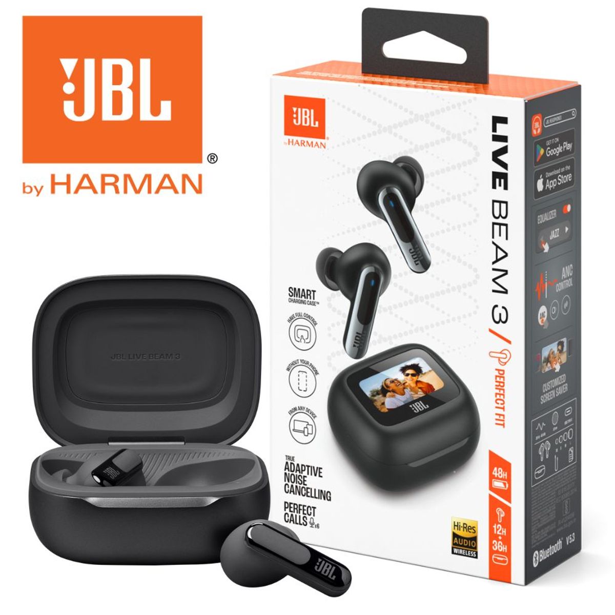 JBL - Audífono JBL Live Beam 3 Bluetooth Black