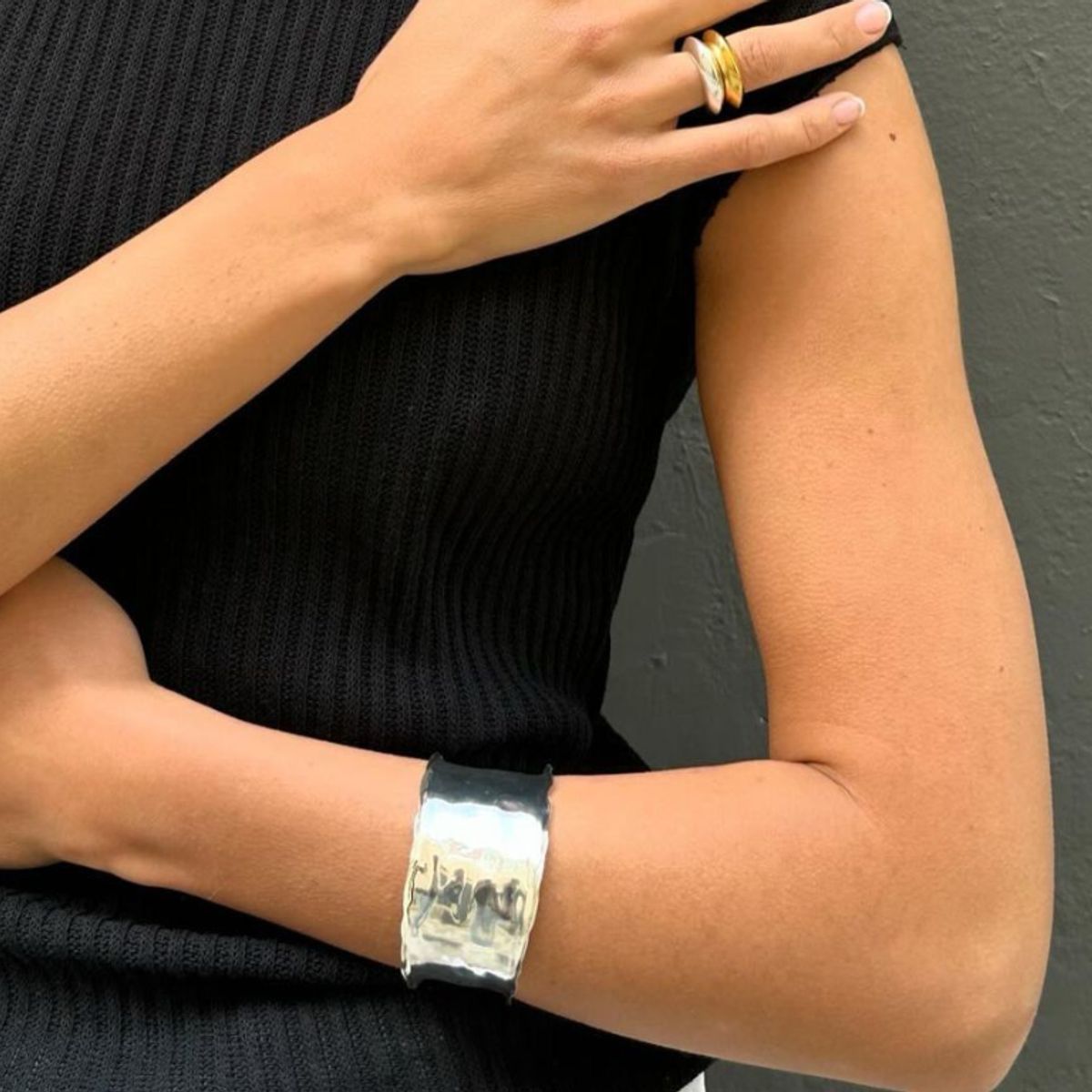 GENERICO - Nuevo brazalete abierto de Metal geométrico circular mujer -plateado