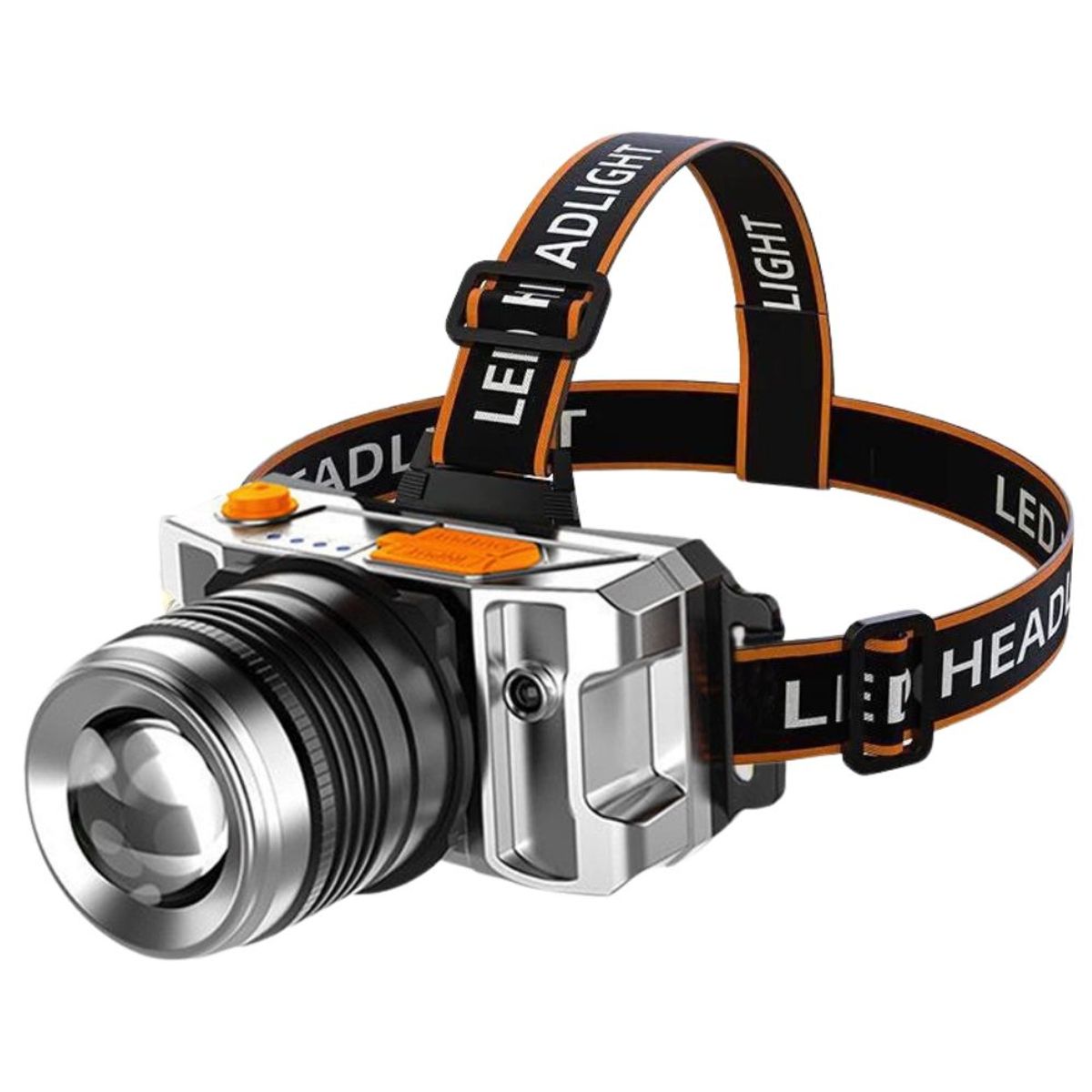 GENERICO - Linterna Frontal LED Recargable Sensor Zoom y 3 Modos de Luz L-T18A G