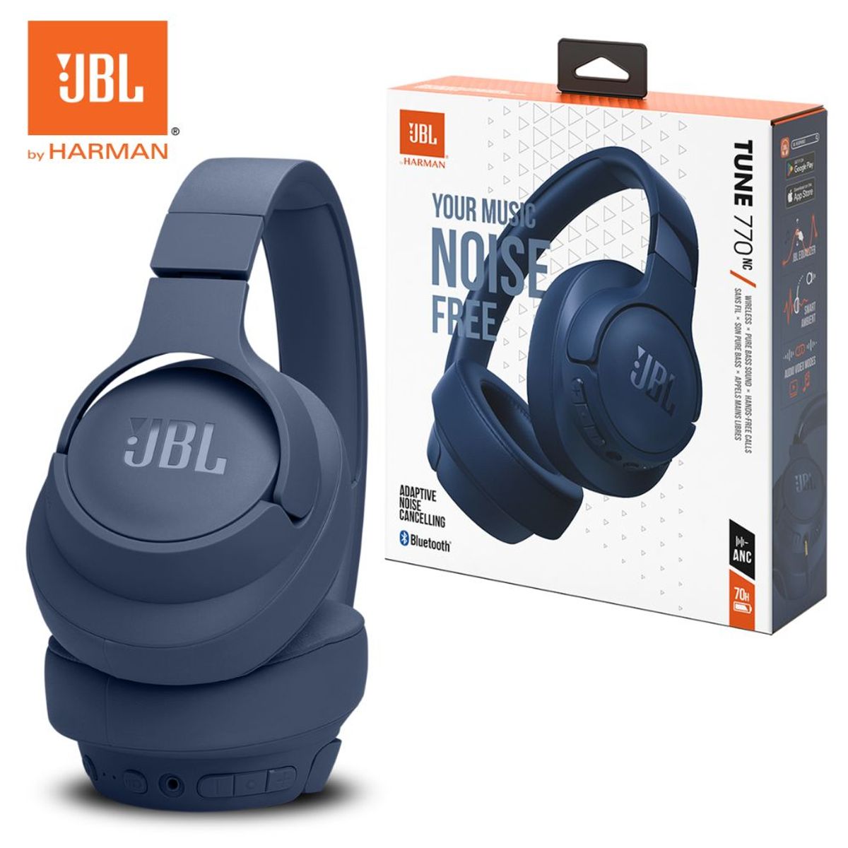 JBL - Audífonos JBL Tune 770NC On-Ear Bluetooth Azul