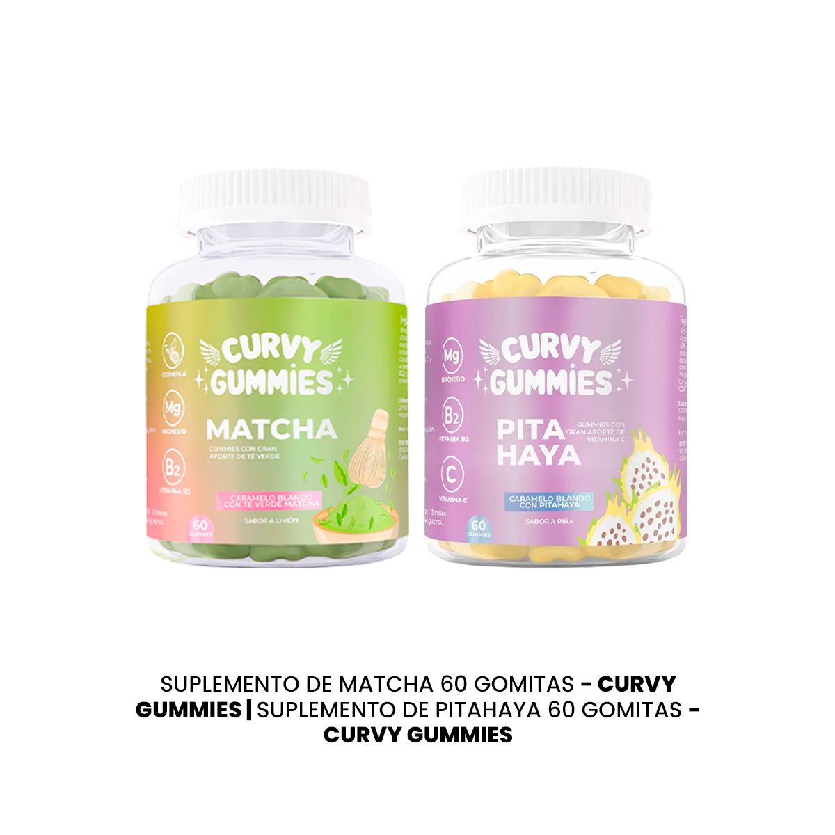 GENERICO - Pack Curvy Gummies Matcha 60 gomitas + Pitahaya 60 Gomitas