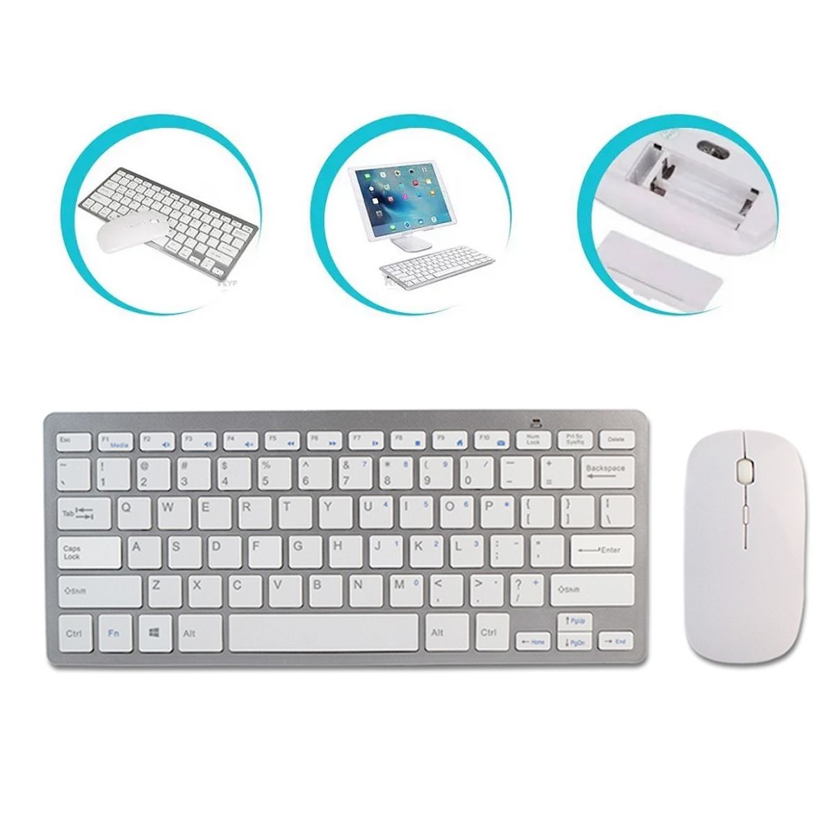 SEISA - Kit Teclado y Mouse Inalámbrico USB Color Blanco Seisa DN-H263
