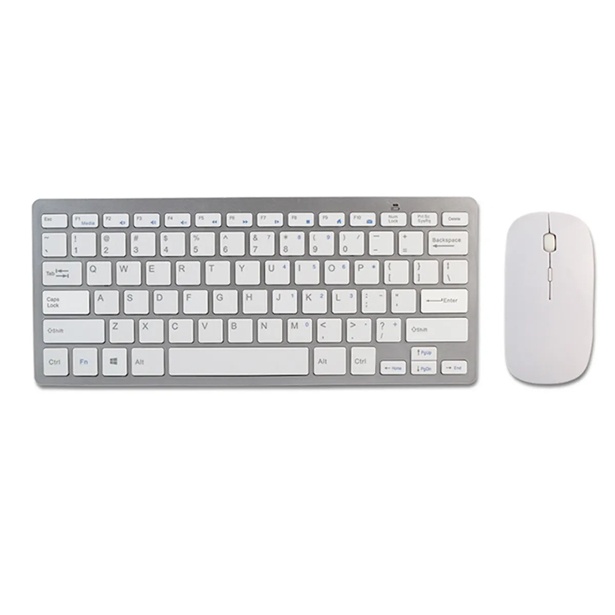 SEISA - Teclado y Mouse Inalámbrico Blanco USB 2.4 GHz para Windows y Macbook