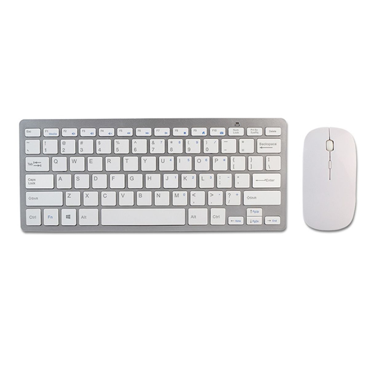 SEISA - Teclado y Mouse Inalámbrico Blanco USB 2.4 GHz para Windows y Macbook