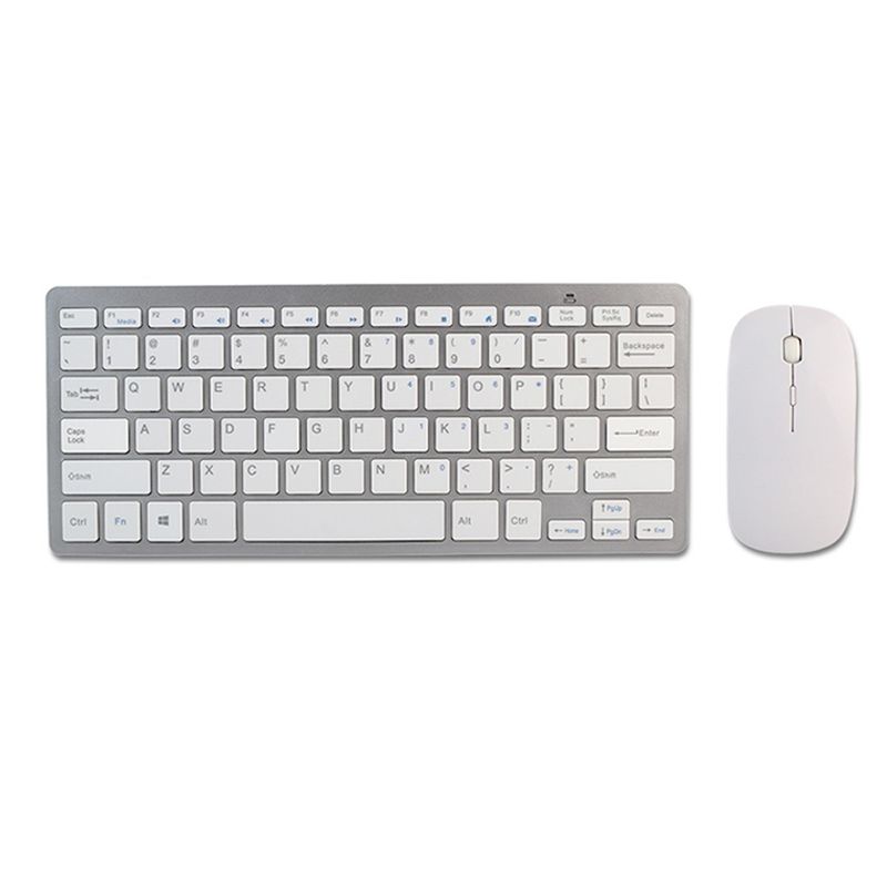SEISA - Teclado y Mouse Inalámbrico Blanco USB 2.4 GHz para Windows y Macbook