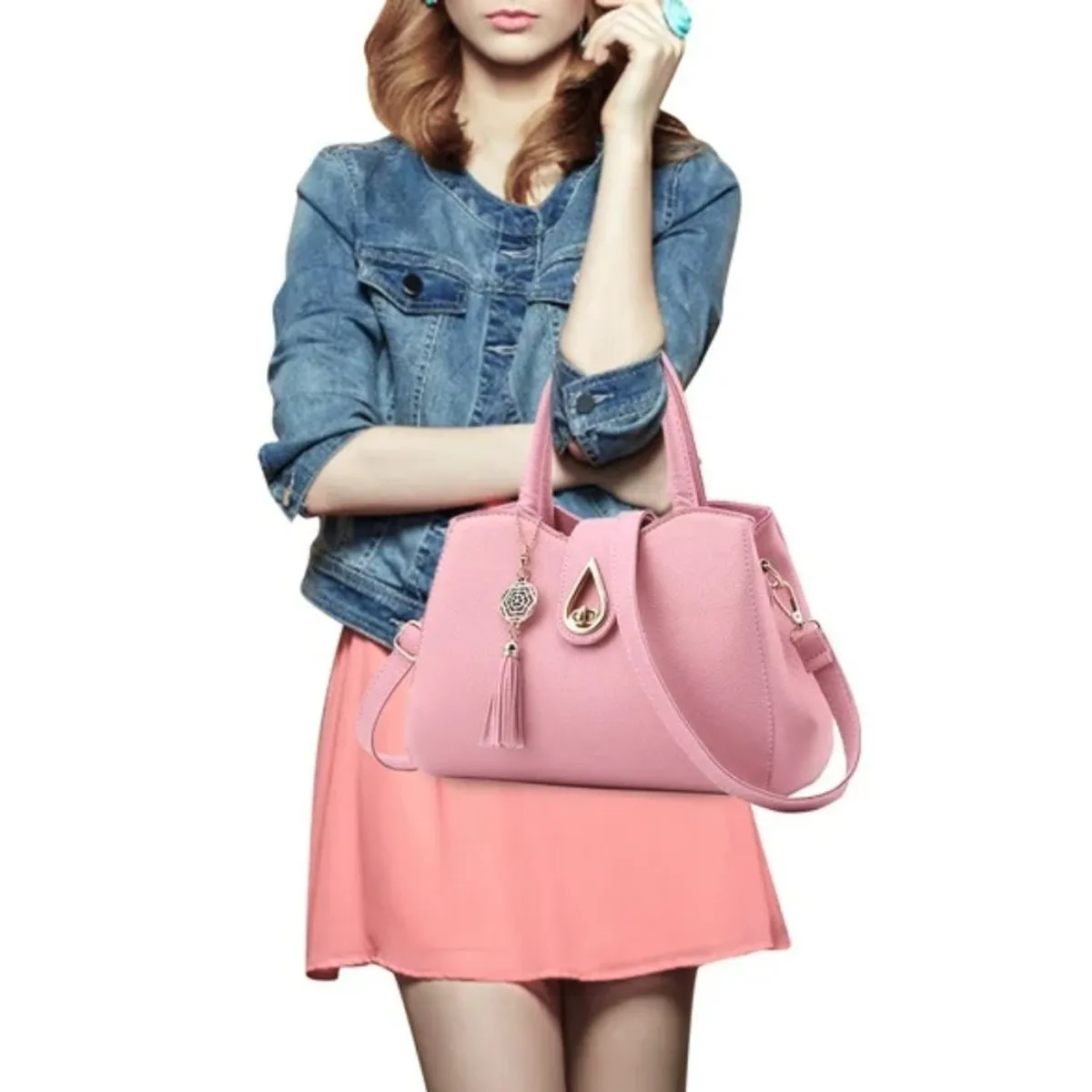 GENERICO - Bolso de Cuero PU Dama Estilo Cruzado Mediano