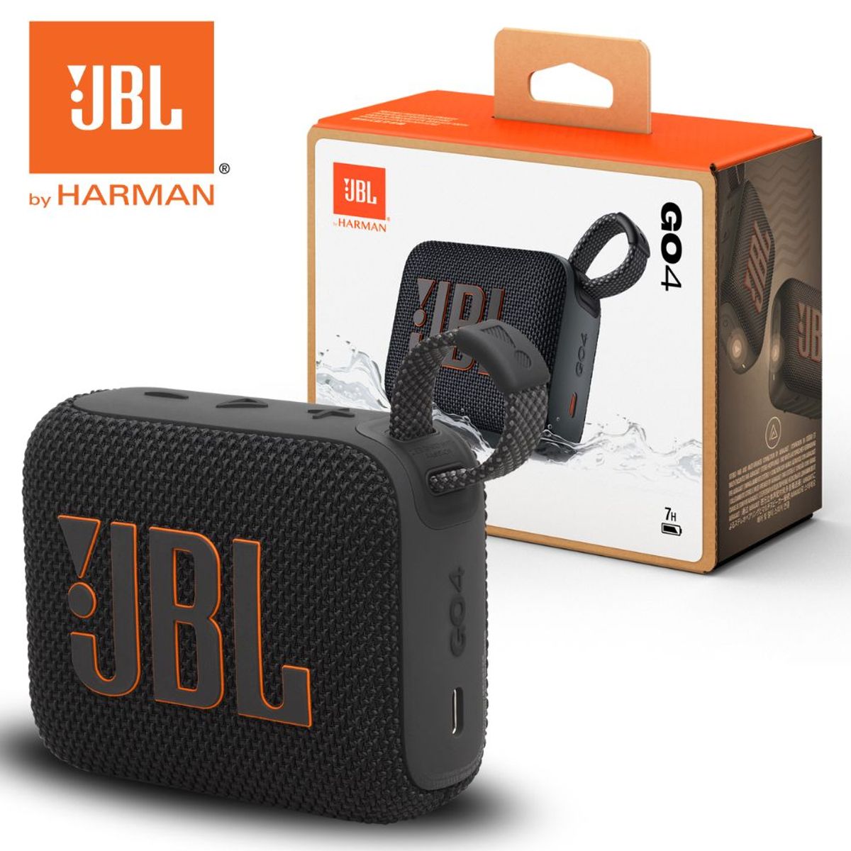JBL - Parlante JBL Go 4 Portatil Bluetooth  Acuático IPX67 Extra Bass Negro