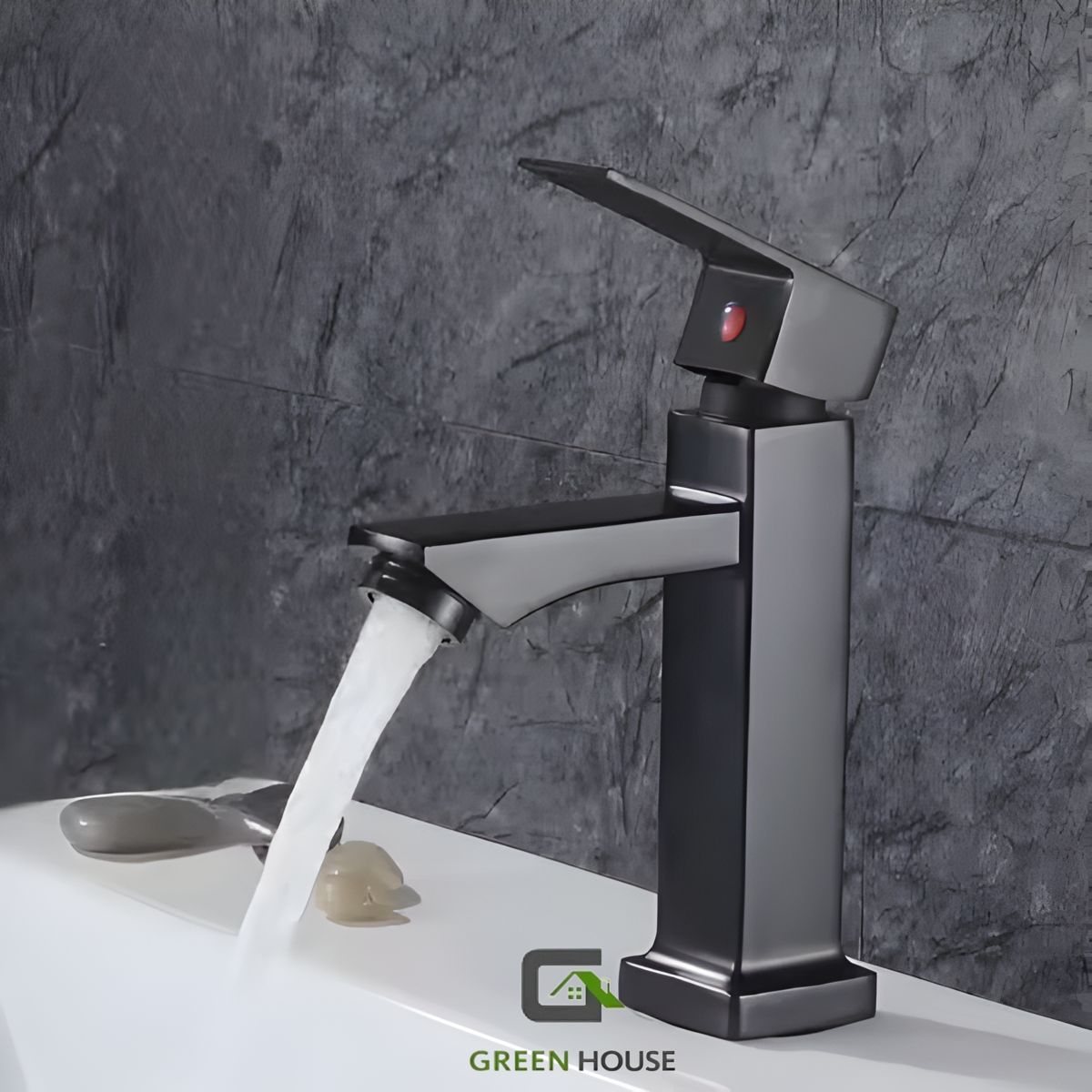 GREEN HOUSE - COMBO BOWLS REDONDO +GRIFERIA  CUADRADO 20cm  AGUA FRIA + DESAGUE