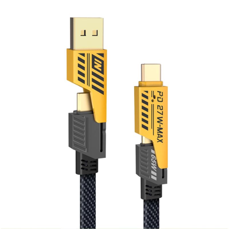 GENERICO - Cable USB-C 4 en 1 Carga Rápida 65W Trenzado Nailon