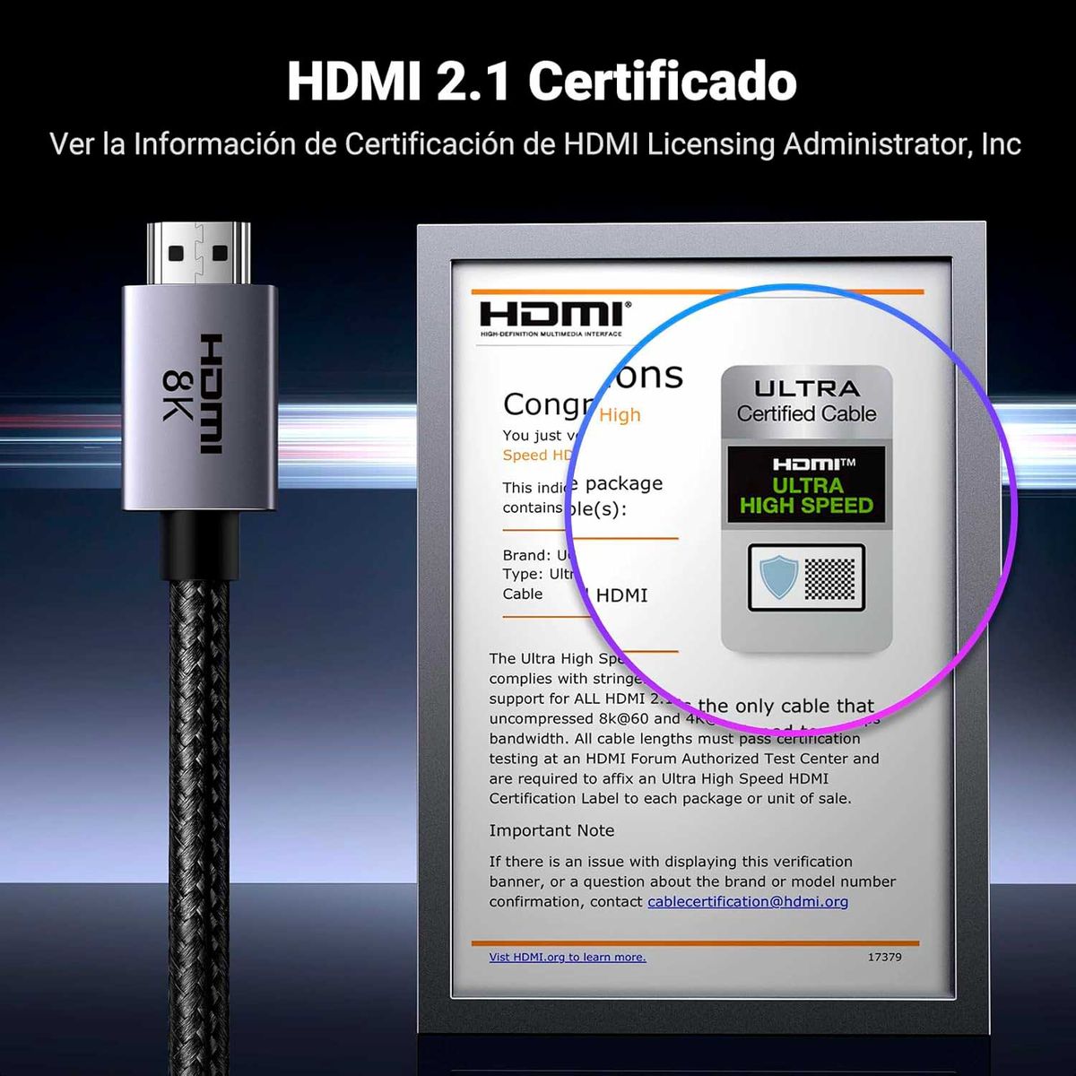 UGREEN - Cable HDMI a HDMI Ugreen MM 8K 21 1 Metro HD171-25908