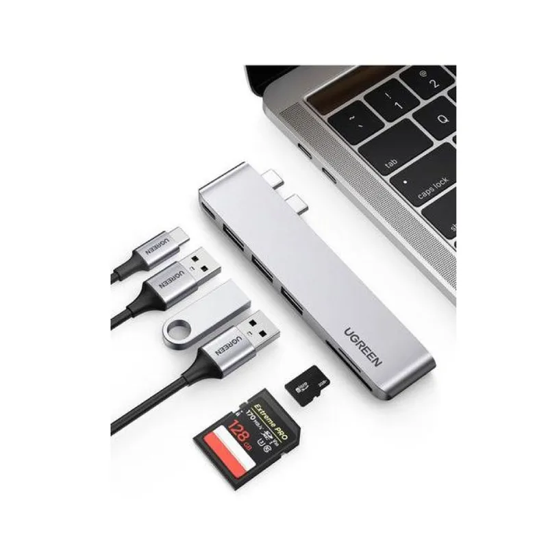 UGREEN - ADAPTADOR MULTIPUERTOS 6 EN 2 UGREEN TIPO C  COD. 60560