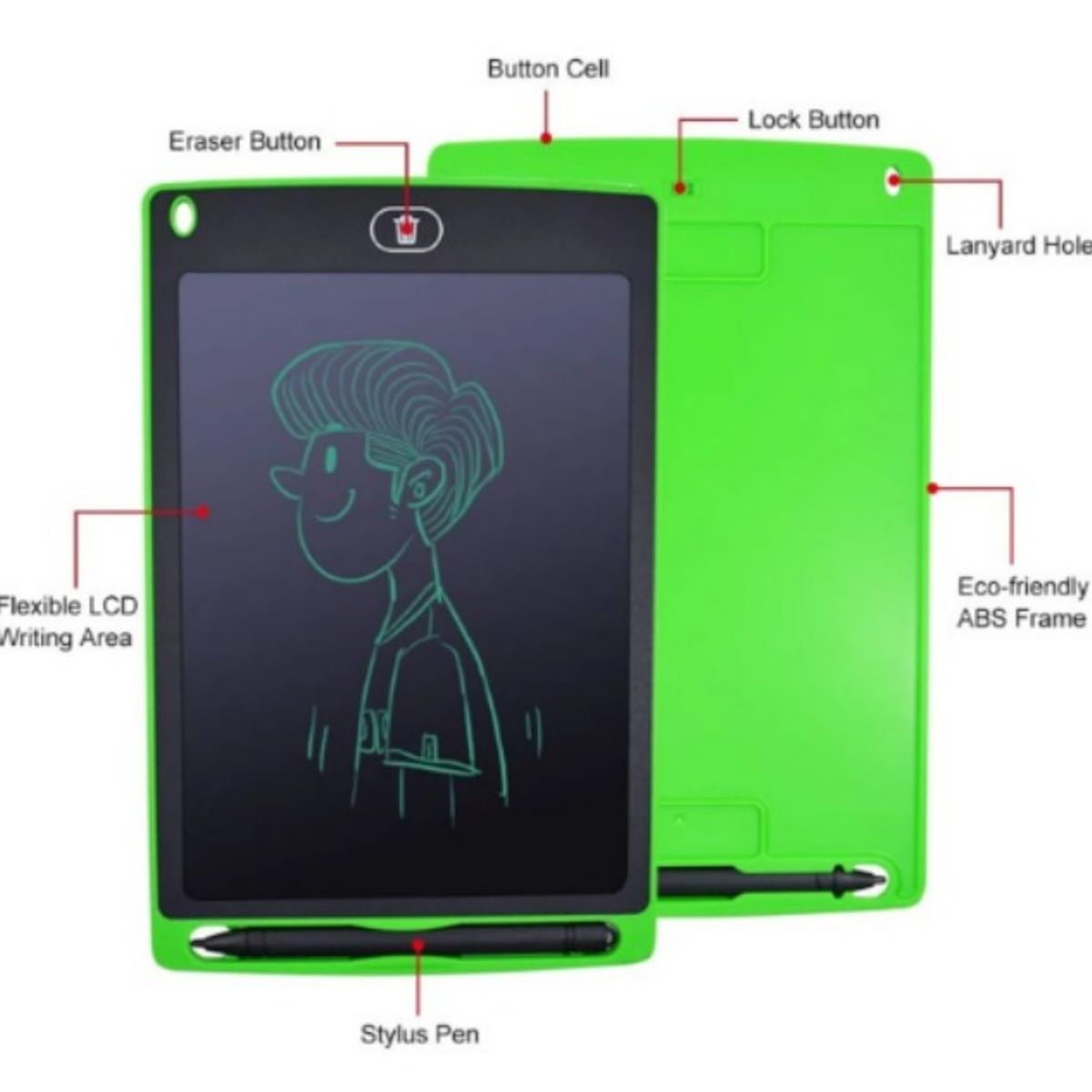 GENERICO - Tablet Pizarra Lcd Dibujo para Niños 10 Pulgadas VERDE