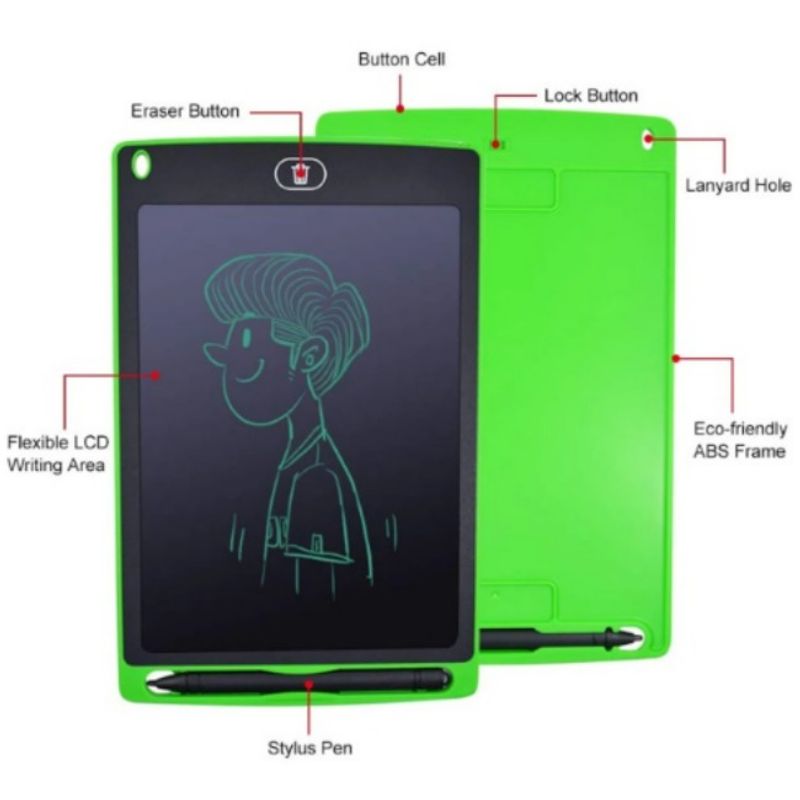 GENERICO - Tablet Pizarra Lcd Dibujo para Niños 10 Pulgadas VERDE