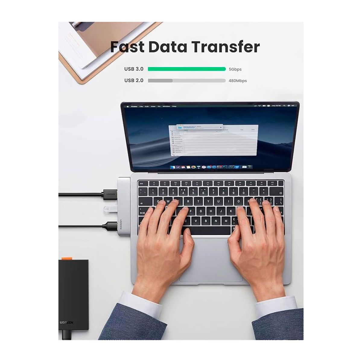 UGREEN - UGREEN Hub USB tipo C a 4K HDMI Thunderbolt 3 DISEÑADO PARA MAC COD. 60559