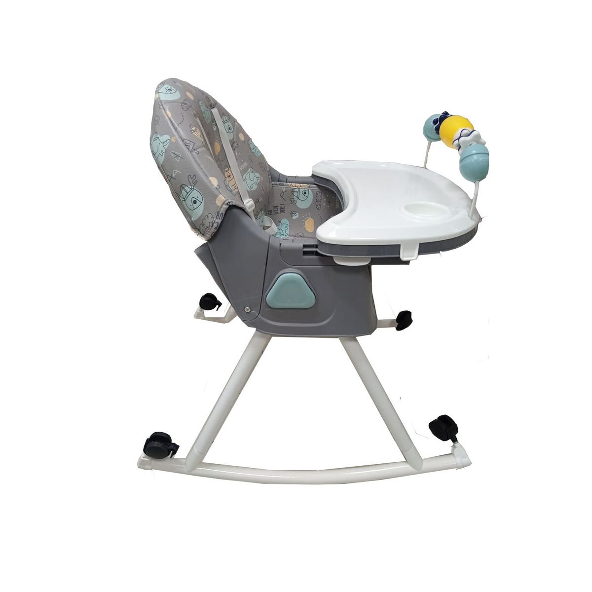 EBABY - Silla de Comer Asiento Reclinable con Ruedas DALI Gris