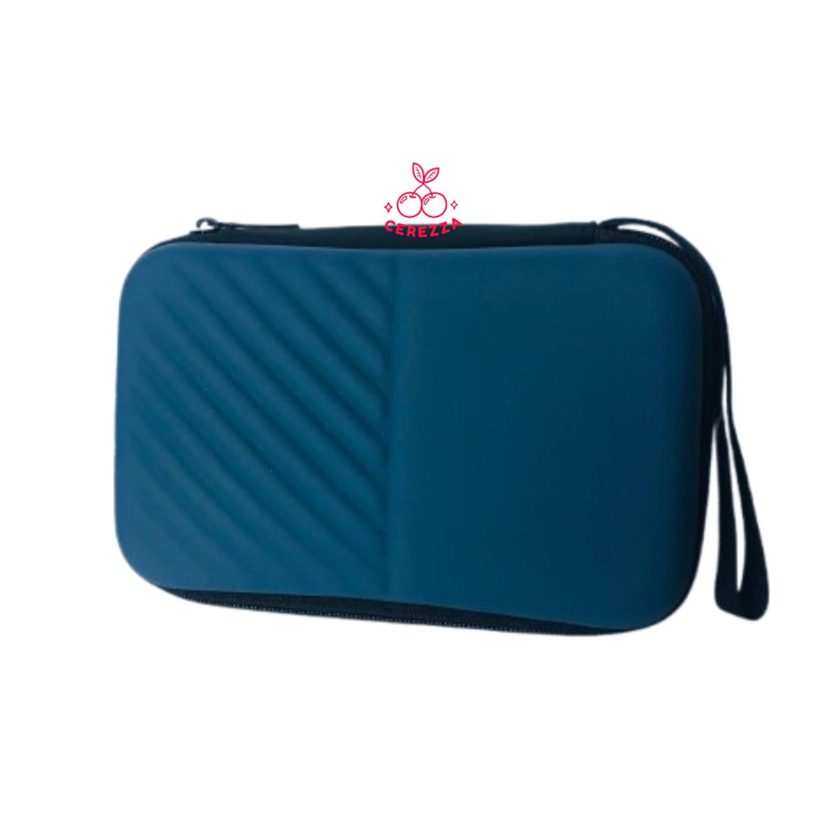 GENERICO - ESTUCHE ANTI GOLPES PARA DISCO DURO EXTERNO 2.5 CON CIERRE AZUL RAYAS