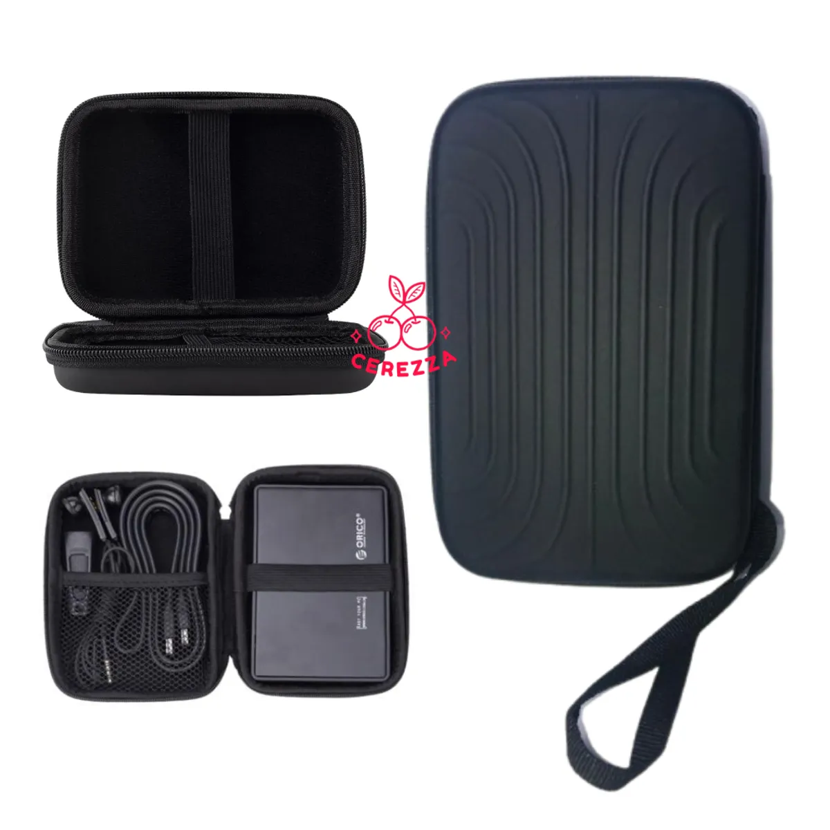 GENERICO - ESTUCHE ANTI GOLPES PARA DISCO DURO EXTERNO 2.5 CON CIERRE NEGRO LINEA