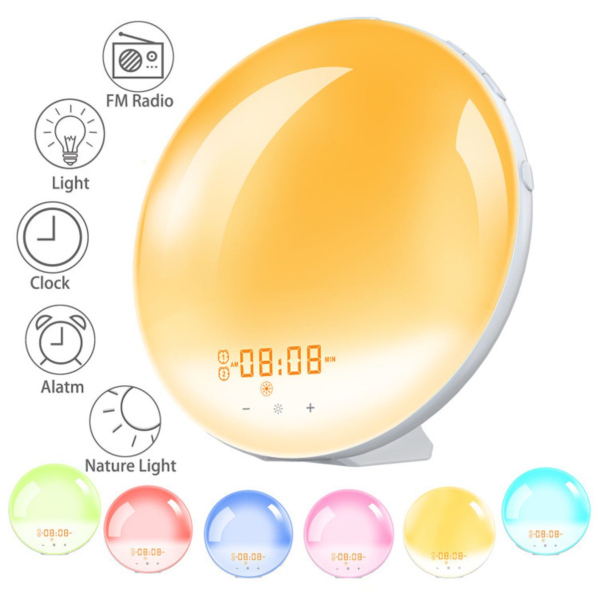 PUREPOWER - Reloj despertador con luz para amanecer para niños con simulación