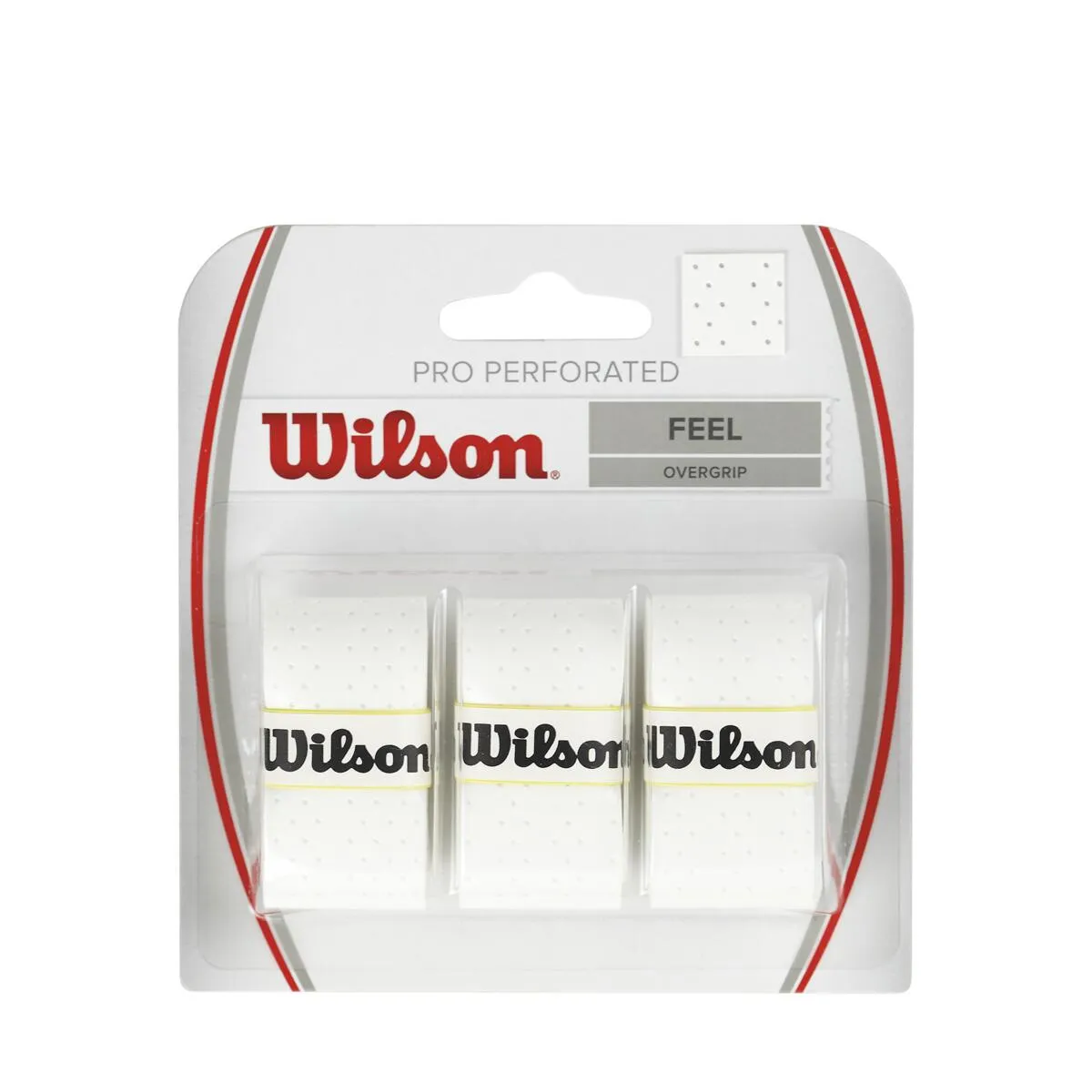 WILSON - Overgrip para Raqueta 3Pk Pro Perforado Blanco - Wilson