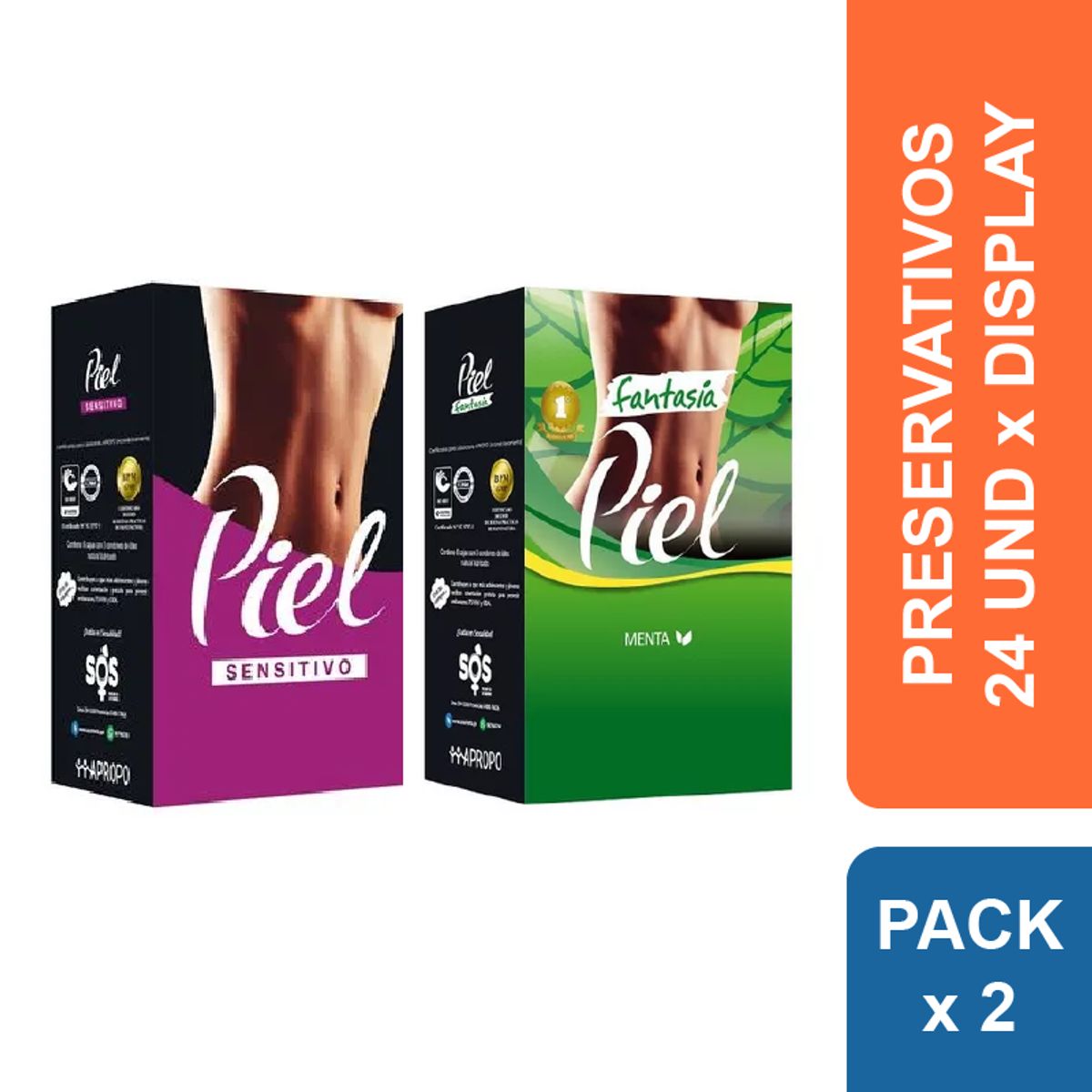 PIEL - Preservativos Piel Sensitivo + Menta x 48 und.