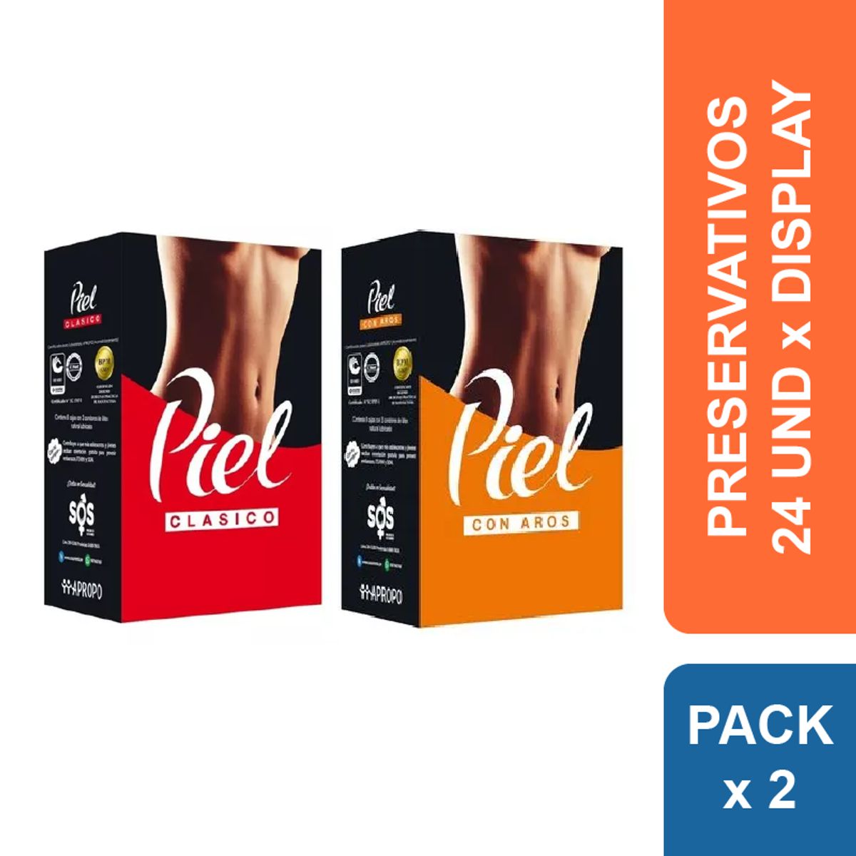 PIEL - Preservativos Piel Clásico + Aros x 48 und.