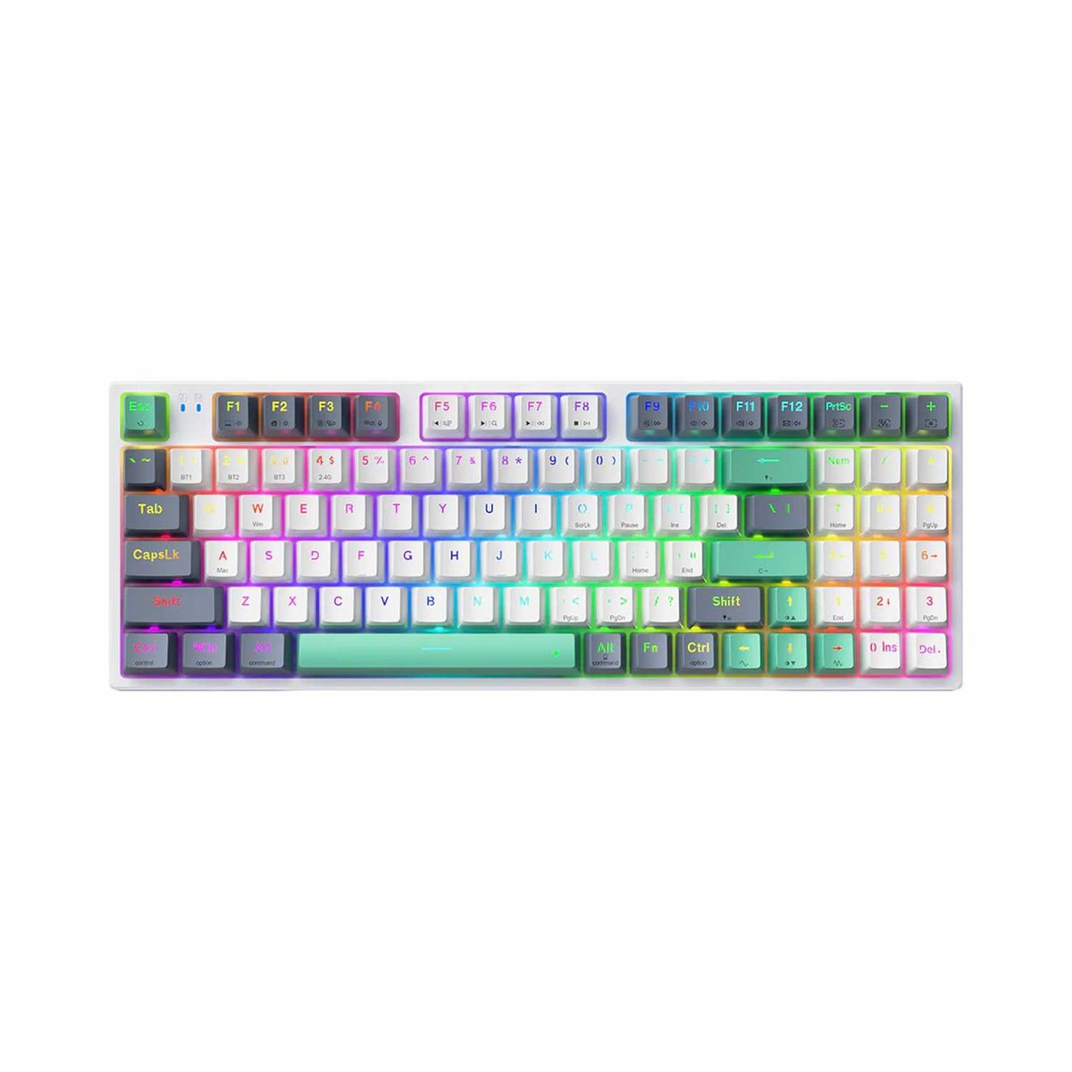 MACHENIKE - Teclado Gamer Machenike K500 Pro-B94 RGB Tri-modo BT Sp Gray