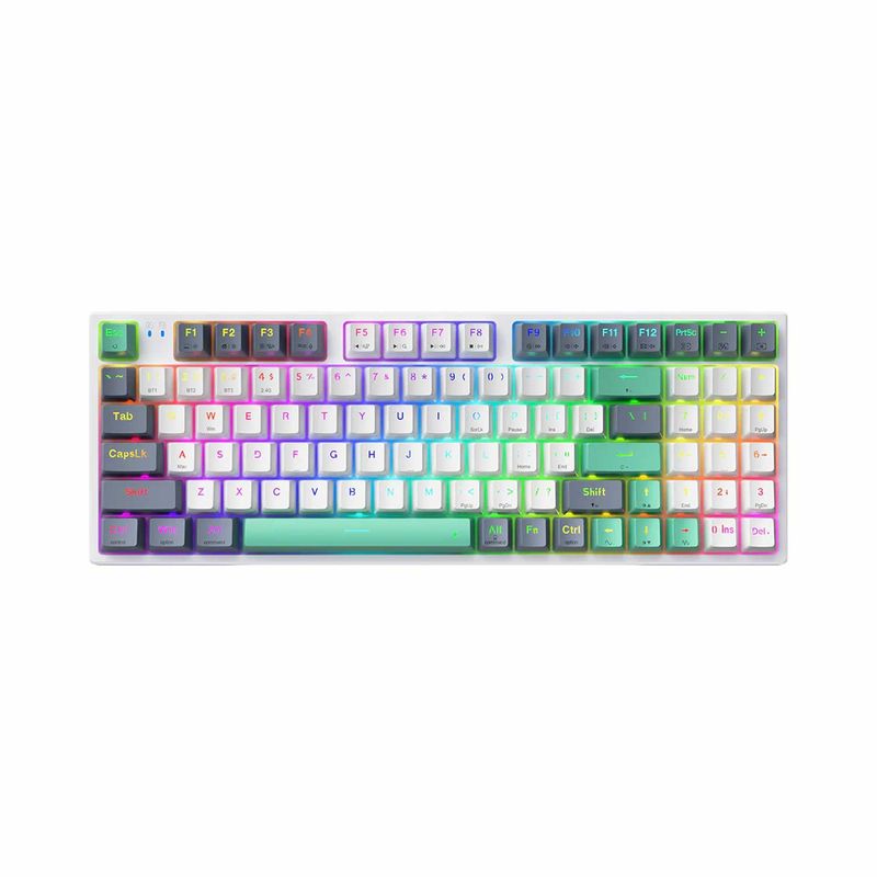 MACHENIKE - Teclado Gamer Machenike K500 Pro-B94 RGB Tri-modo BT Sp Gray