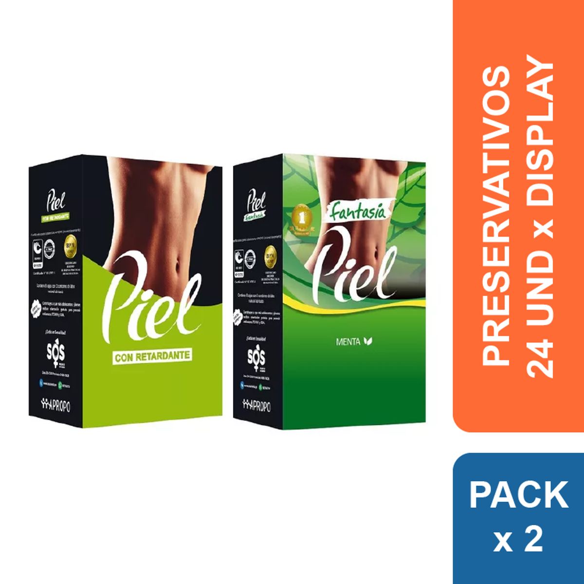PIEL - Preservativos Piel Retardante + Menta x 48 und.