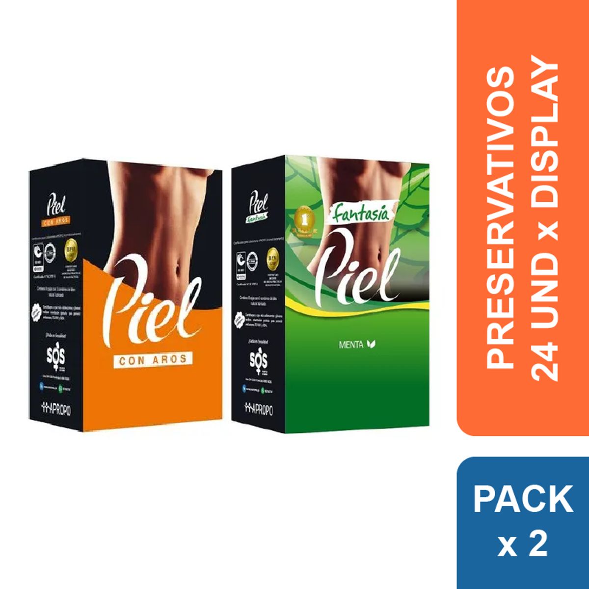 PIEL - Preservativos Piel Aros + Menta x 48 und.