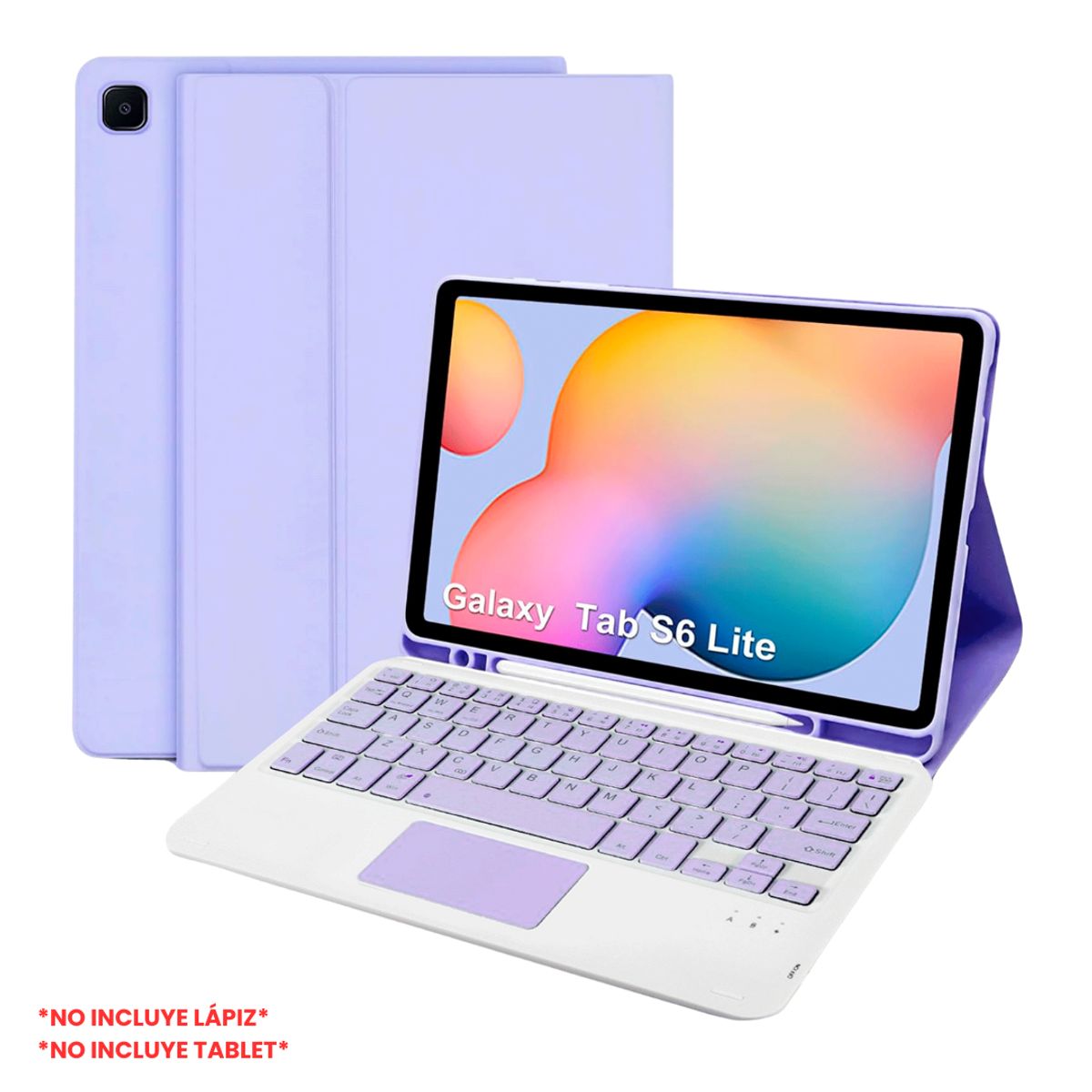 GENERICO - Funda Con Teclado Bluetooth Touchpad para Samsung S6 LITE 10.4 - LILA