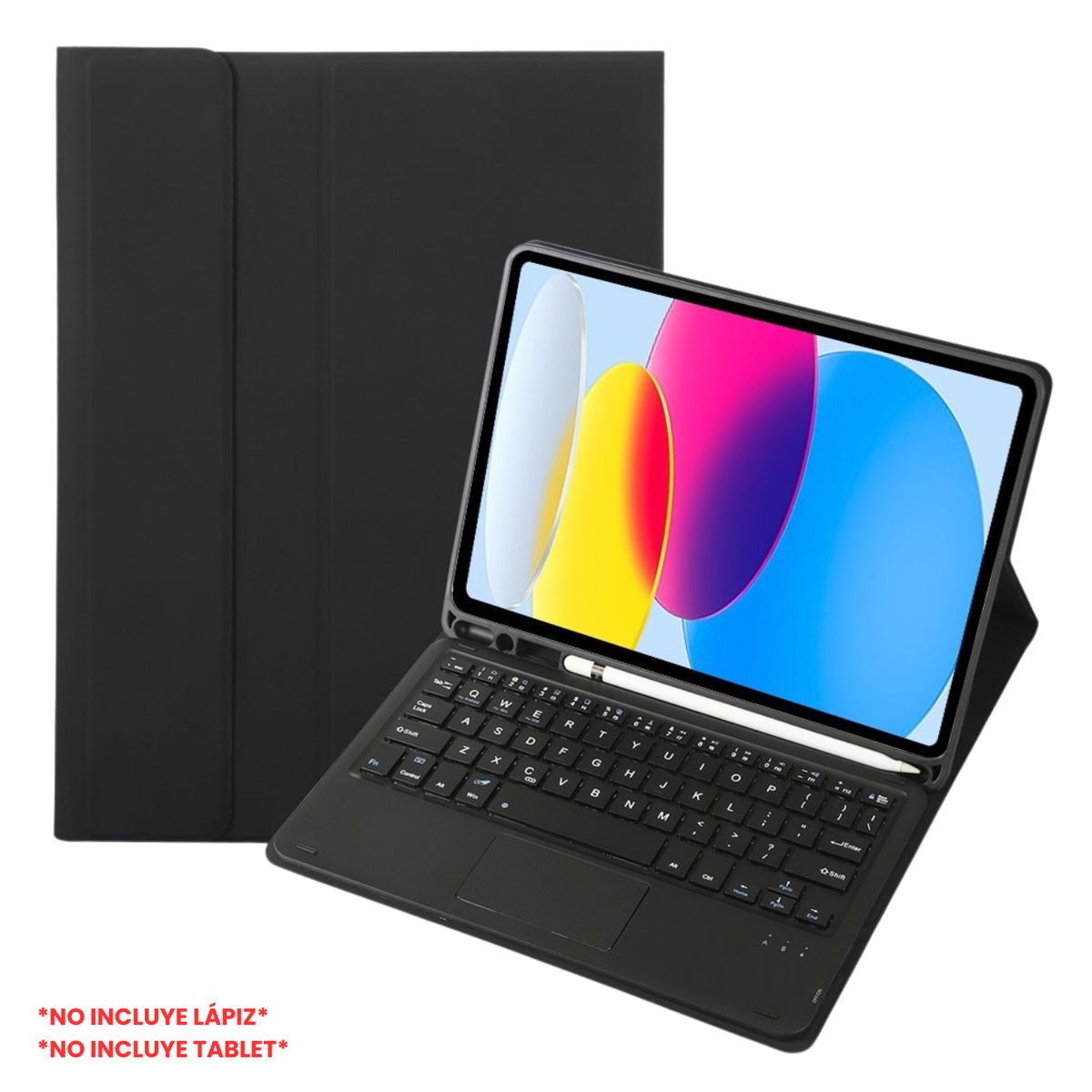 GENERICO - Funda Con Teclado Bluetooth Touchpad para iPad A16 11th 10th - NEGRO