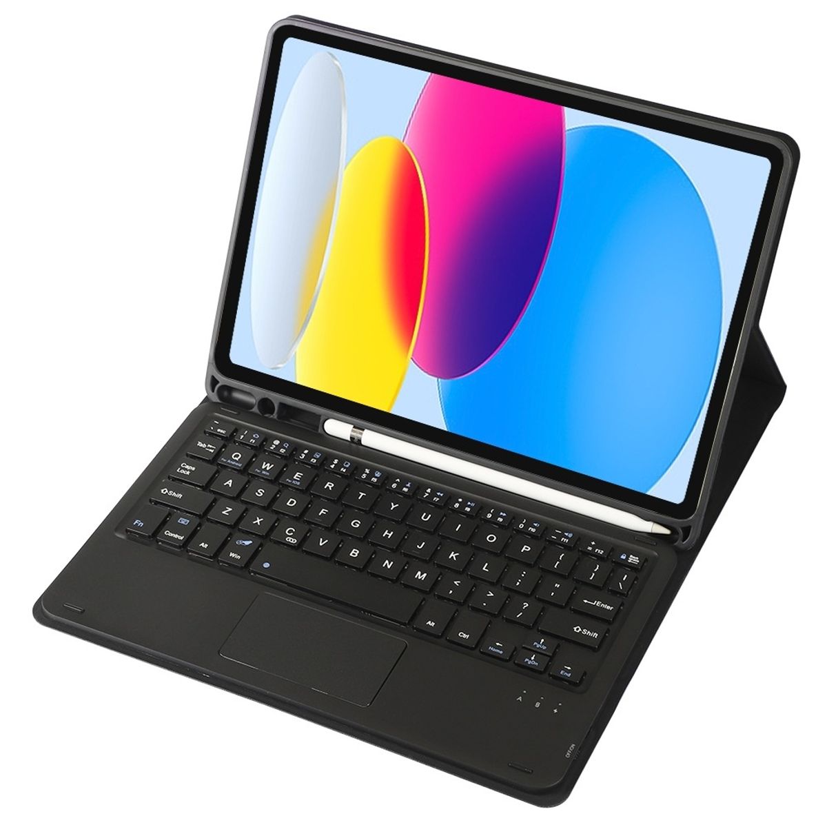 GENERICO - Funda Con Teclado Bluetooth Touchpad para iPad A16 11th 10th - NEGRO