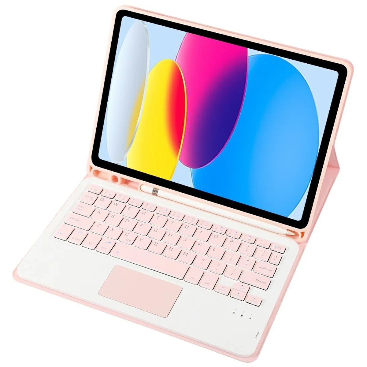 GENERICO - Funda Con Teclado Bluetooth Touchpad para iPad A16 11th 10th - ROSADO