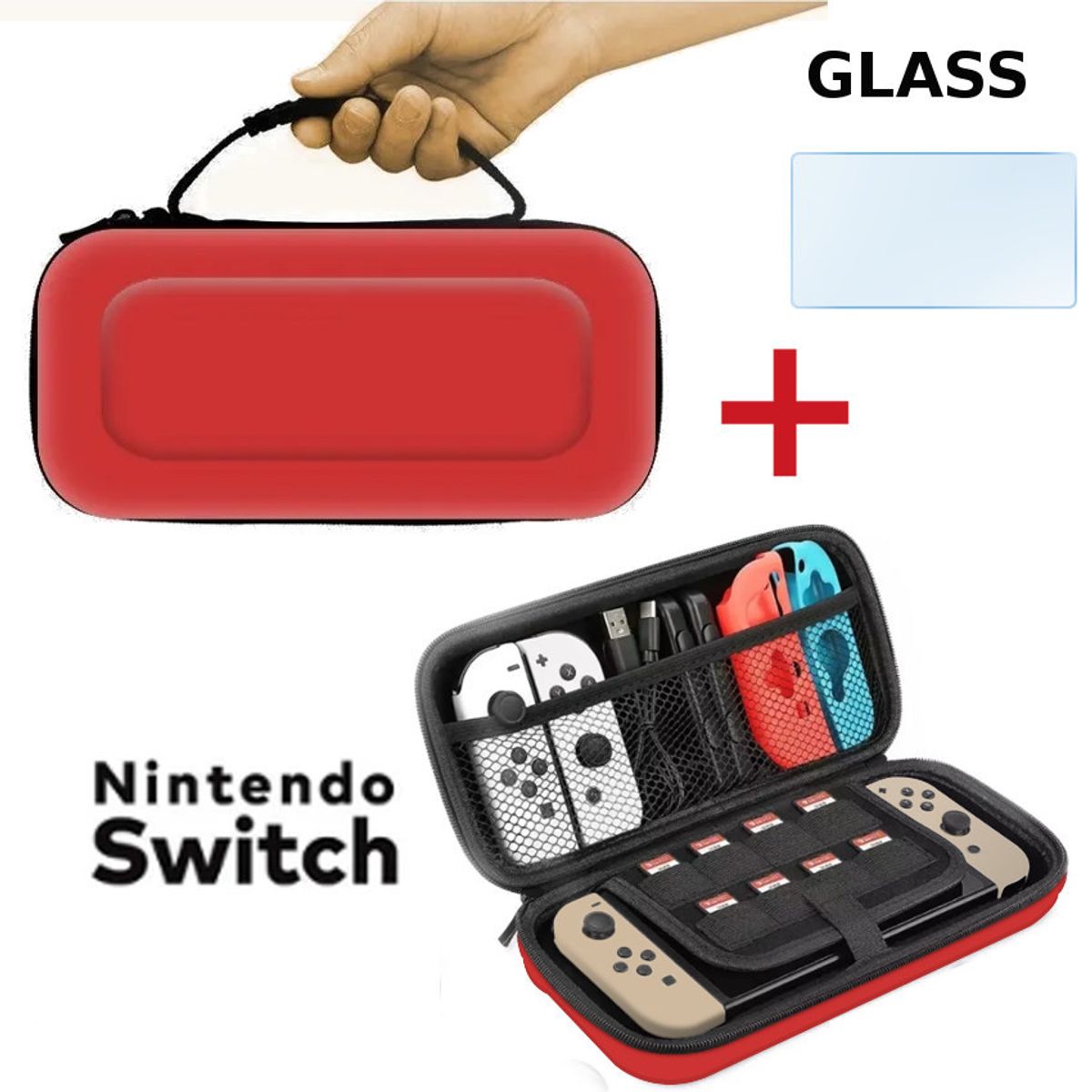 GENERICO - Case Viajero Transportador Nintendo Switch + Cristal templado