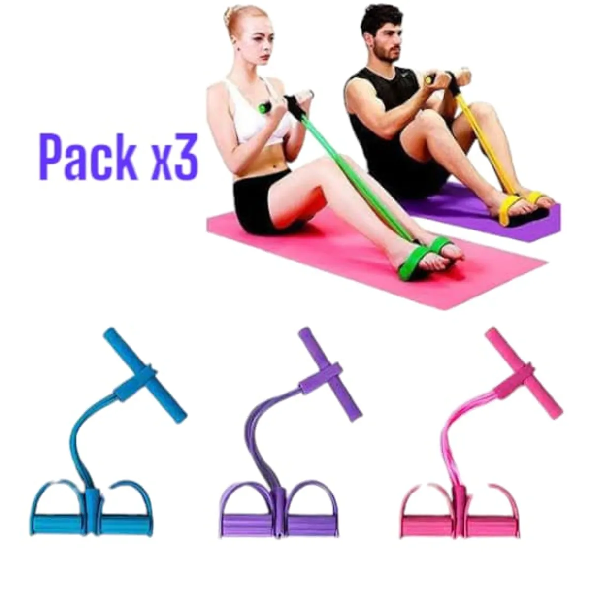 OEM - PACK 3 Ligas Ejercicio Abdominales Tummy Trimmer Ejercitador