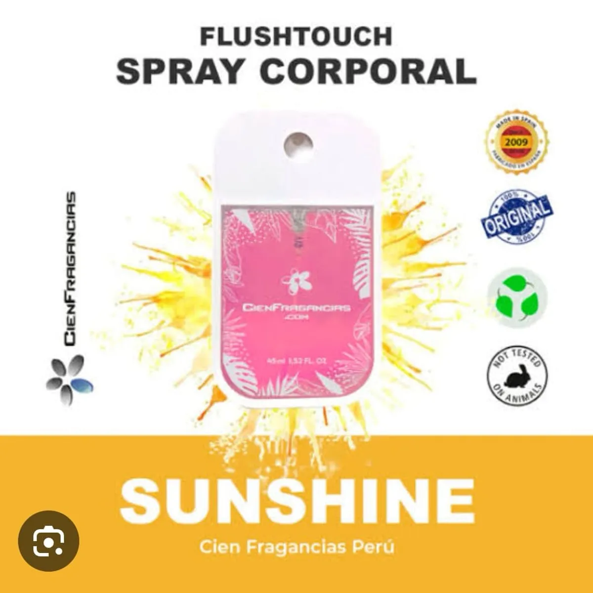 CIEN FRAGANCIAS - BODY MIST CITRICA FLORAL CIENFRAGANCIAS CIEN ESENCIAS 45ML SUNSHINE