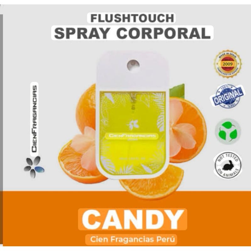 CIEN FRAGANCIAS - BODY MIST VEGANO HIDRATANTE DULCE GLOW FLUSHTOUCH 45ML CANDY