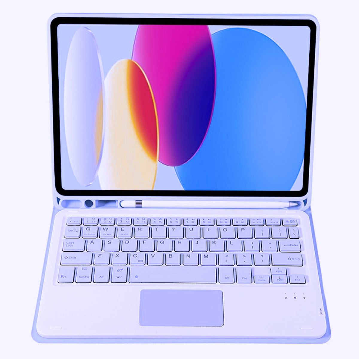 GENERICO - Funda Con Teclado Bluetooth Touchpad para iPad A16 11th 10th - LILA