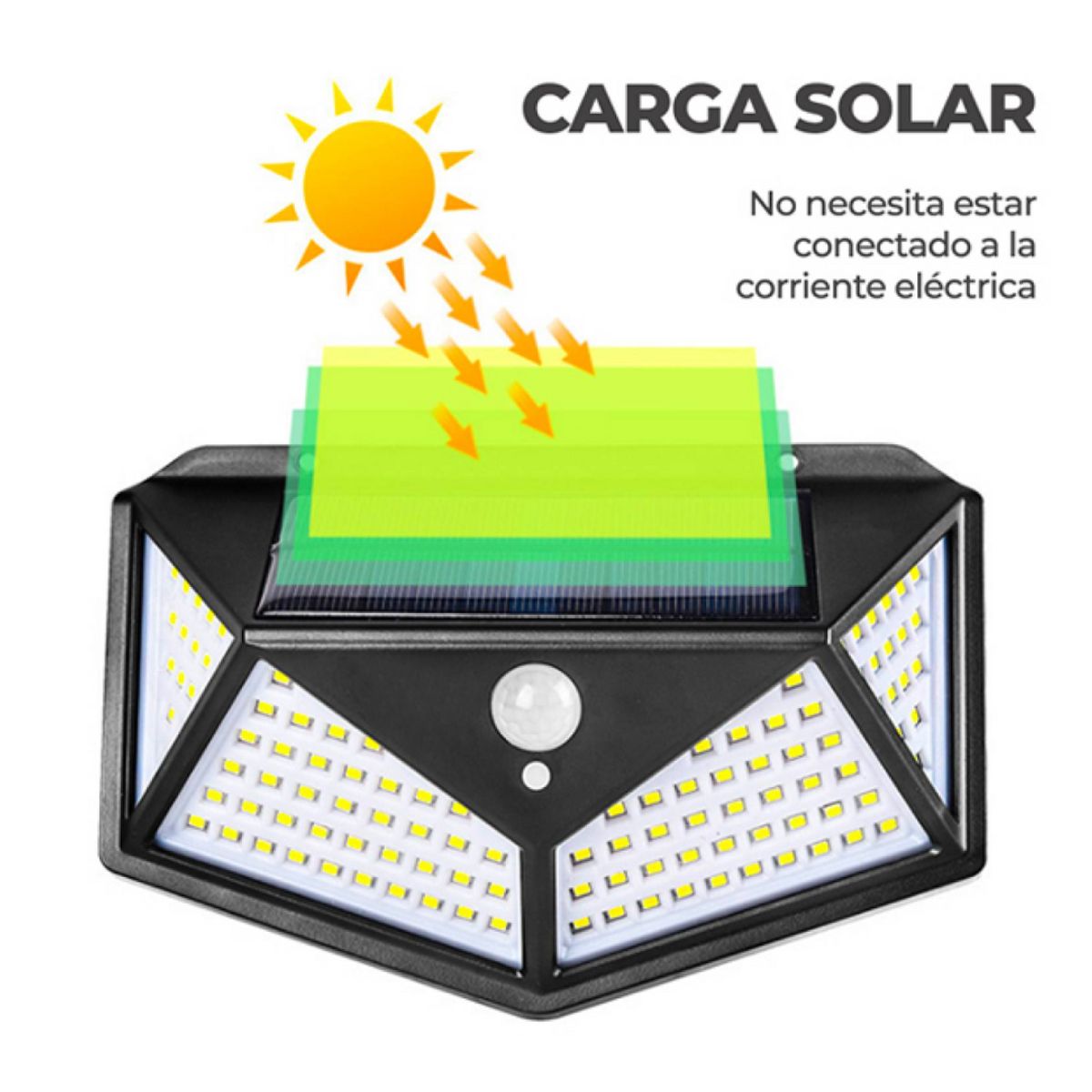 OEM - Led Solar + de 100 Leds Reflector Foco Lampara Jardin Entrada Cochera