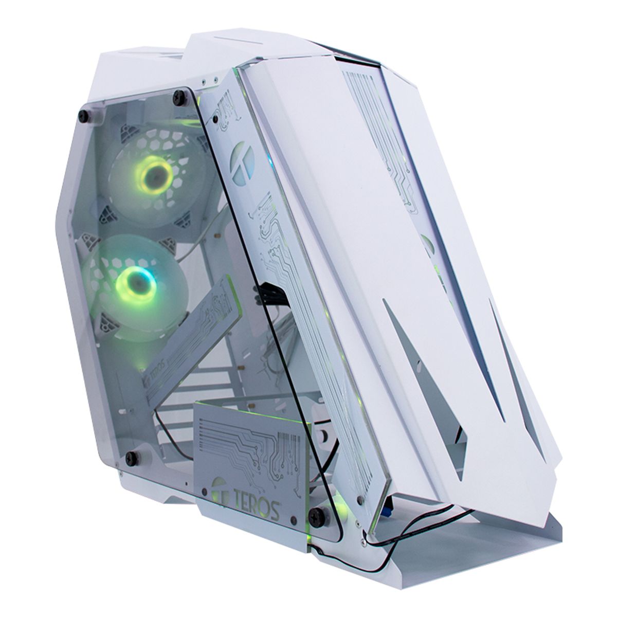 TEROS - Case gamer TEROS TE-1316G Mid Tower Ventilador ARGB Blanco