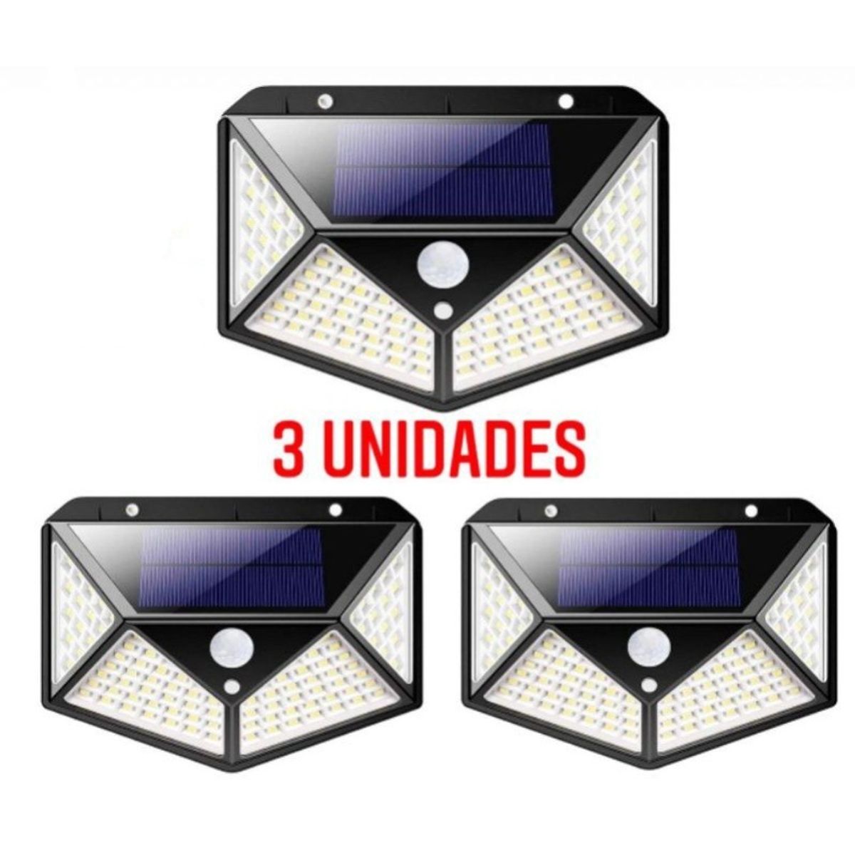 OEM - 3Reflectores Solar 100LEDs Lampara de Pared Recargable Exteriores