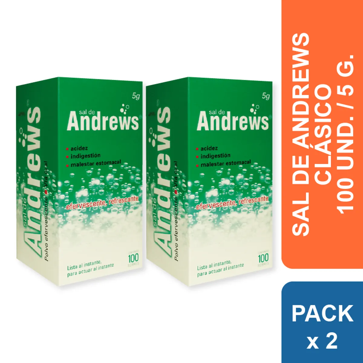 GENERICO - Efervescente Sal de Andrews Clásico 100 und. / 5 g.