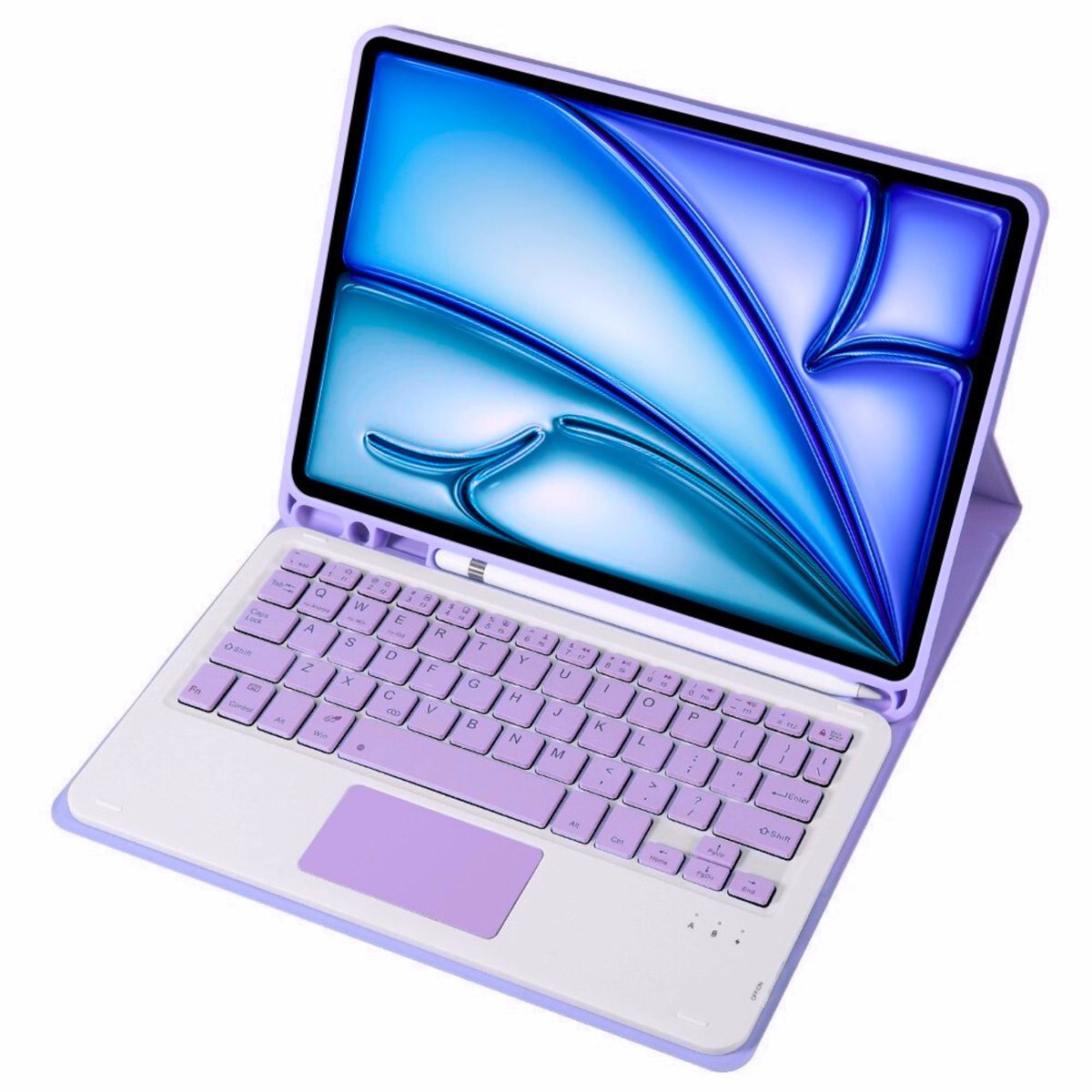 GENERICO - Funda Con Teclado Bluetooth Touchpad para iPad AIR 11 M2 M3 - LILA
