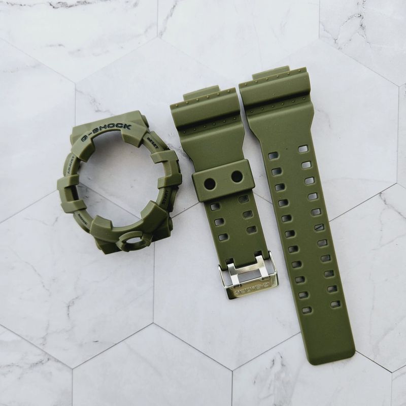 GENERICO - Correa Repuesto + Bisel para CASIO G-SHOCK GA-700 - Verde