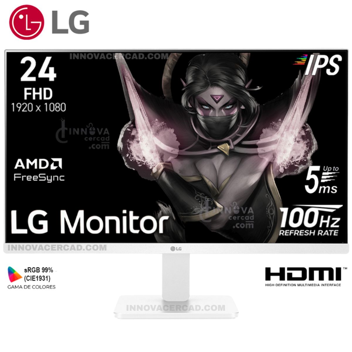 LG - MONITOR LG 24MR400-W 238 IPS FHD 1920 x 1080 100Hz 5ms