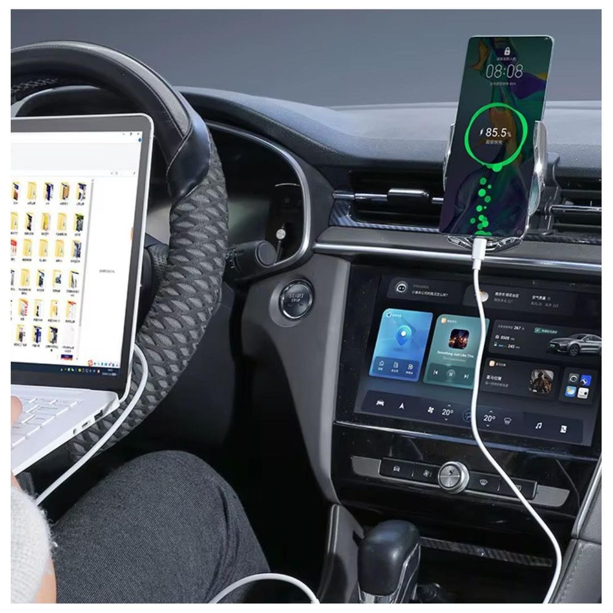 GENERICO - Cargador Adaptador Inversor de Corriente Para Auto 150W 3 Vías USB+Tipo C+AC220V