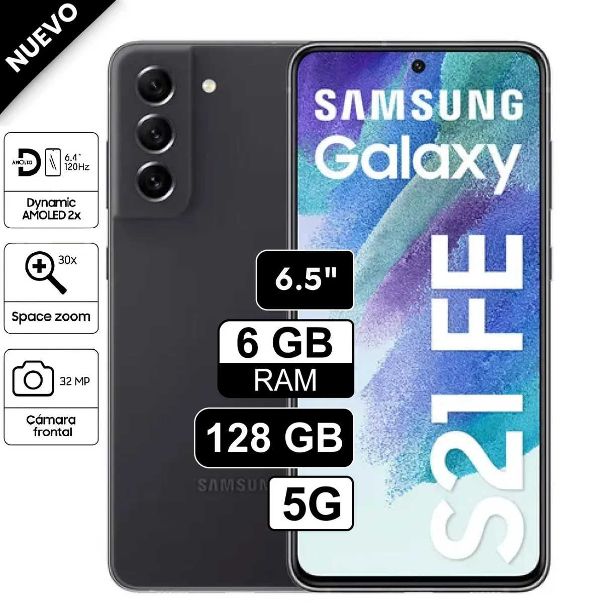 SAMSUNG - Celular Libre Samsung S21 FE 5G 128GB 6GB RAM Gris